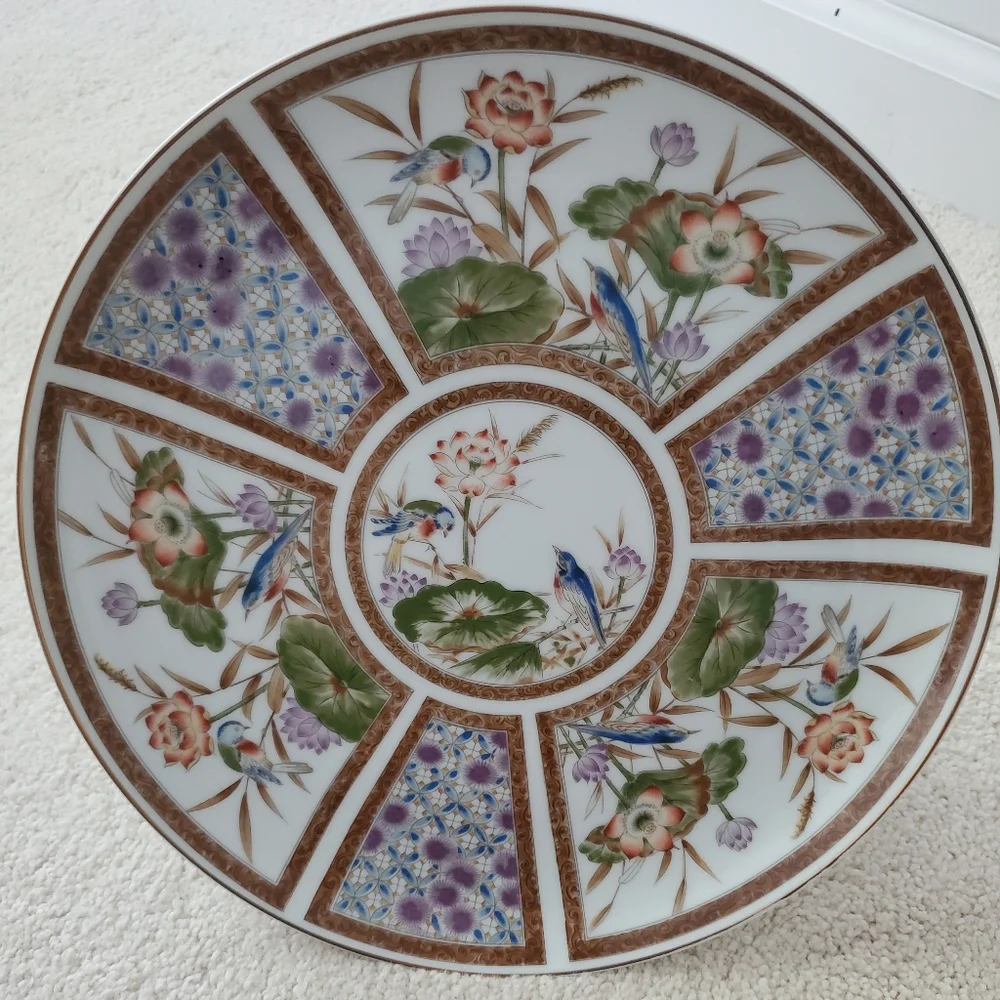 Vintage Bird and Flower Cake Stand